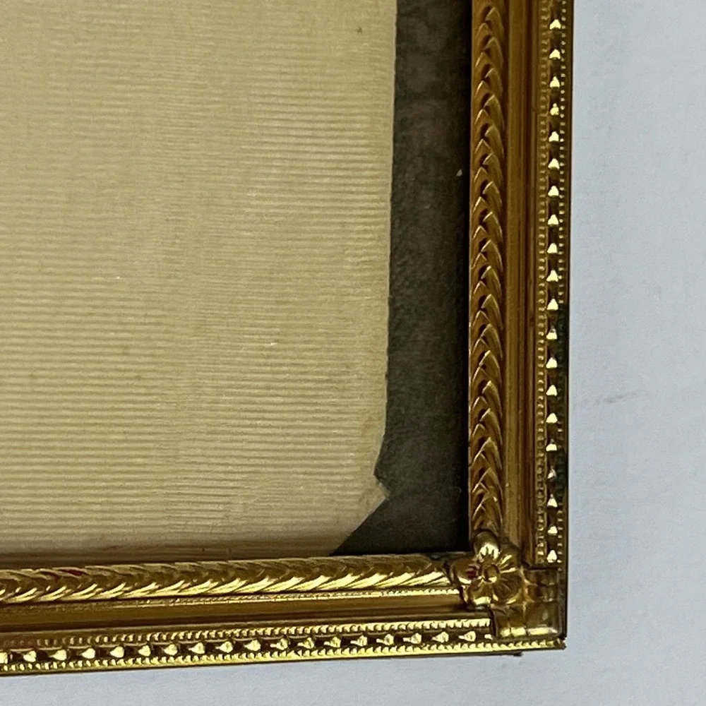 VTG Gold Tone Brass Bi Fold Double Hinged Picture Frame Holds Two 8x10 Photos